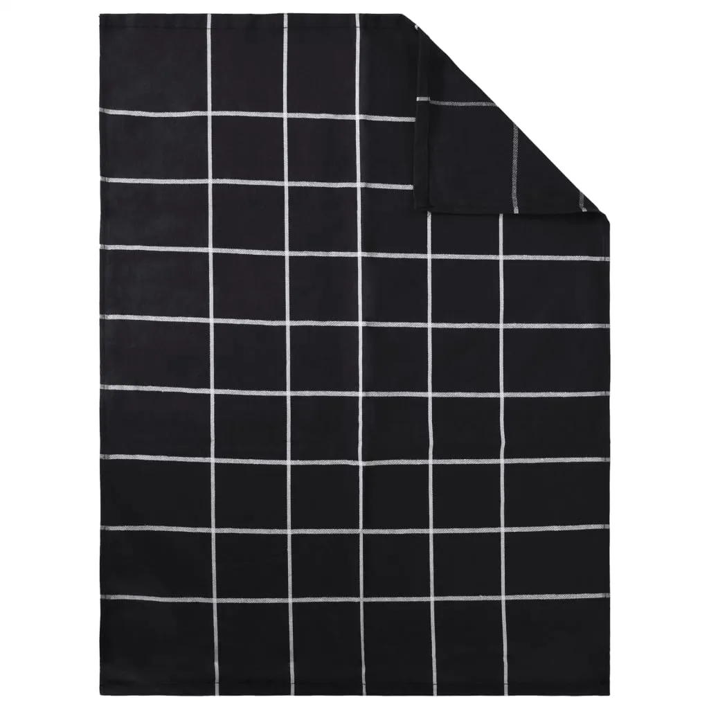 12 Piece Towel Set Black Cotton