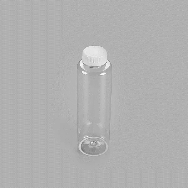 16 oz Round Clear Plastic Cold Pressed Juice Bottle - with Safety Cap - 2 1/4" x 2 1/4" x 7 1/4" - 100 count box