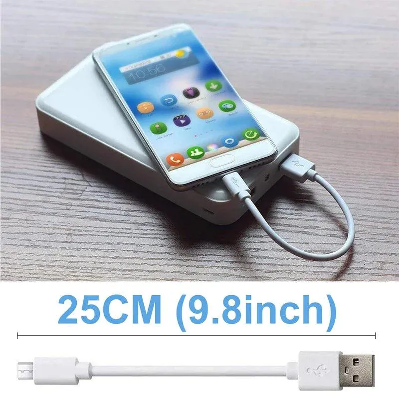 25cm Tangle-Free Micro USB Charging Cable for Android Devices & Power Banks - Portable & Durable