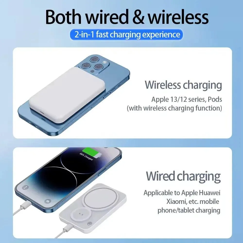 3-in-1 Magnetic Wireless Power Bank for iPhone, AirPods, and Apple Watch - Portable Charger with Quick Charge Technology