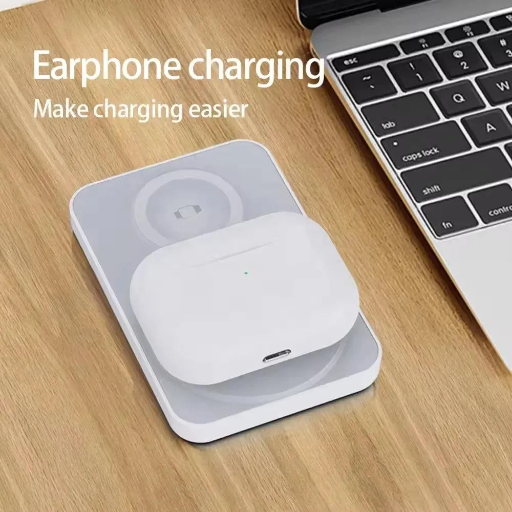 3-in-1 Magnetic Wireless Power Bank for iPhone, AirPods, and Apple Watch - Portable Charger with Quick Charge Technology