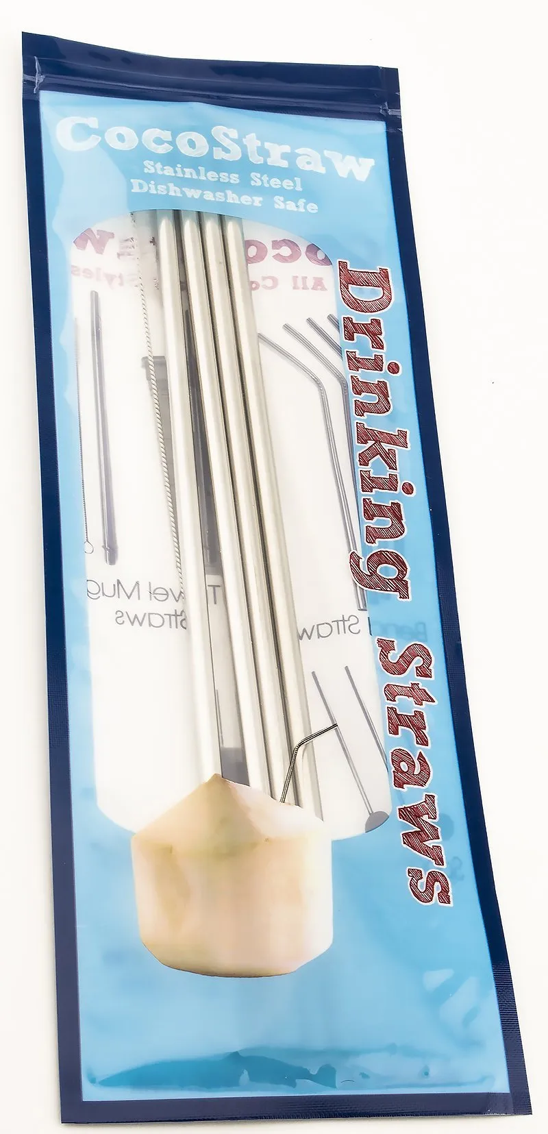 4 Pack Cocostraw for Bubba Envy 32 & 48 oz Big Tumbler PerfectFIT 18/8 Stainless Steel Drinking Straws With Cleaning Brush