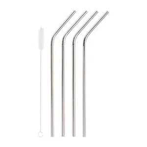 4 Pcs Reusable Metal Drinking Straws 8.5 Inch Stainless Steel Straw 6mm Diameter Wide -Compatible with 20oz Yeti Tumblers Eco-Friendly Washable non-plastic or glass - UNbreakable