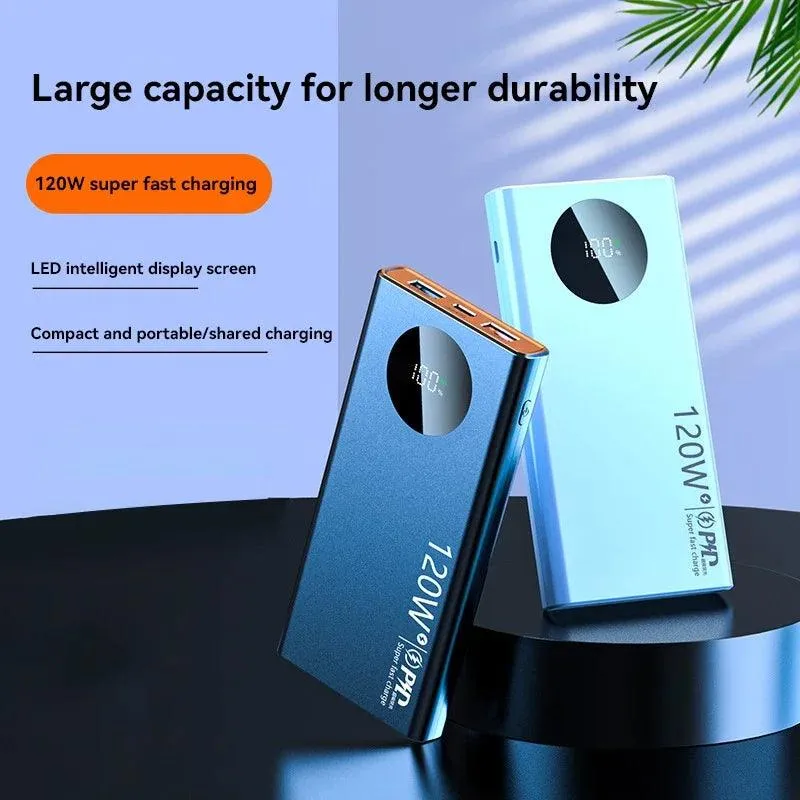 50000mAh Ultra-Slim 120W High-Speed Charging Power Bank - External Battery for Mobile Devices