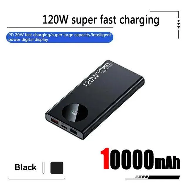 50000mAh Ultra-Slim 120W High-Speed Charging Power Bank - External Battery for Mobile Devices