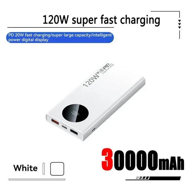 50000mAh Ultra-Slim 120W High-Speed Charging Power Bank - External Battery for Mobile Devices