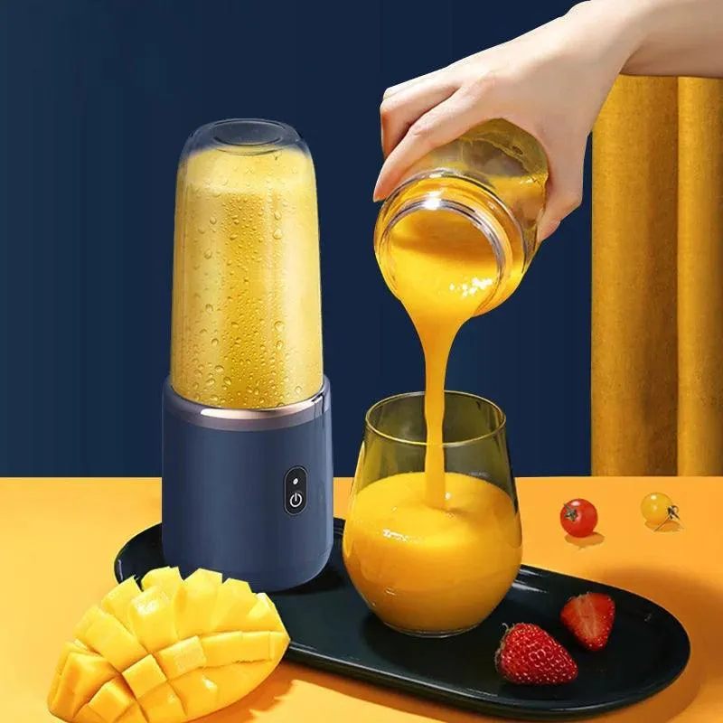 6 Blade Portable Juicer Cup USB Smoothie Blender Cup Wireless Mini Charging Fruit Squeezer Food Mixer Ice Crusher