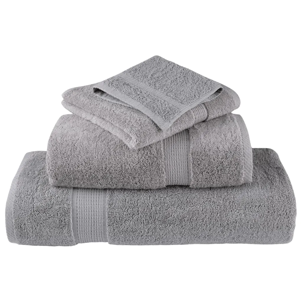 6 Piece Premium Towel Set Grey 600 gsm 100% Cotton