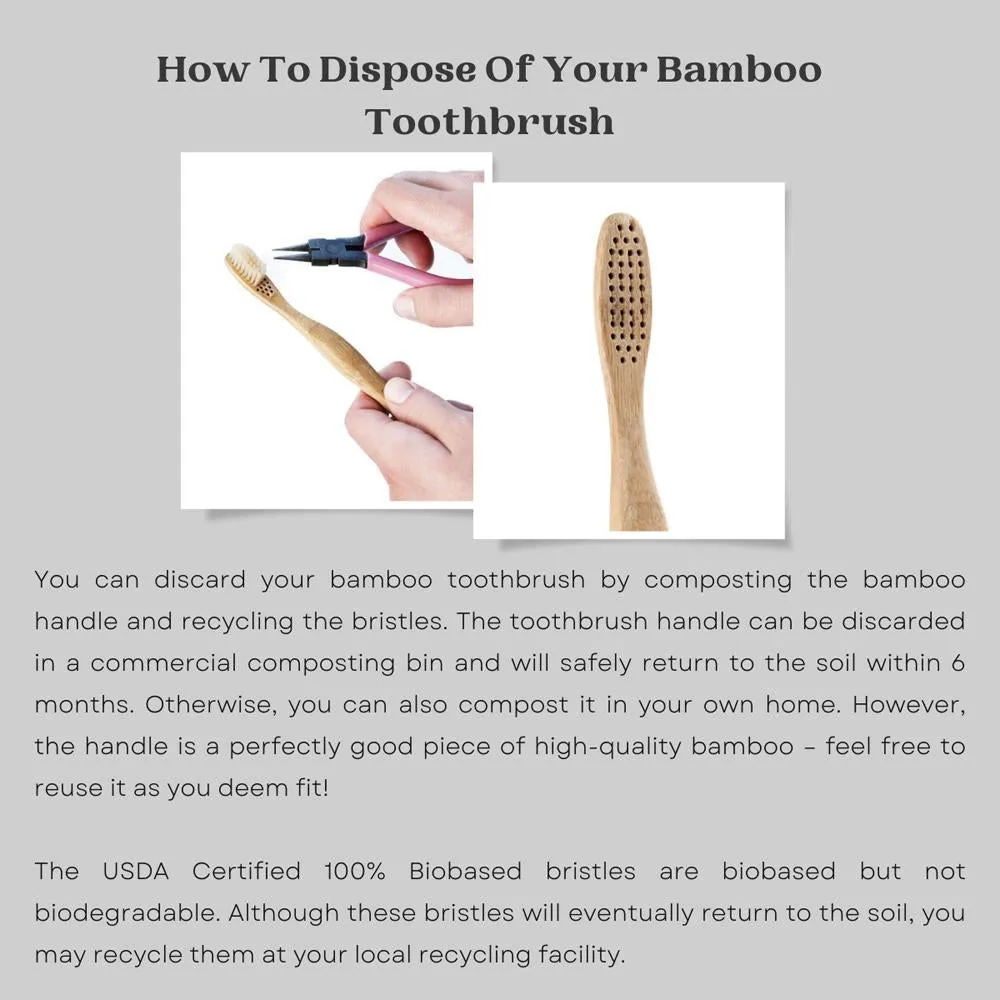 Adults And Kids Bamboo Toothbrush Combo - Pack of 3