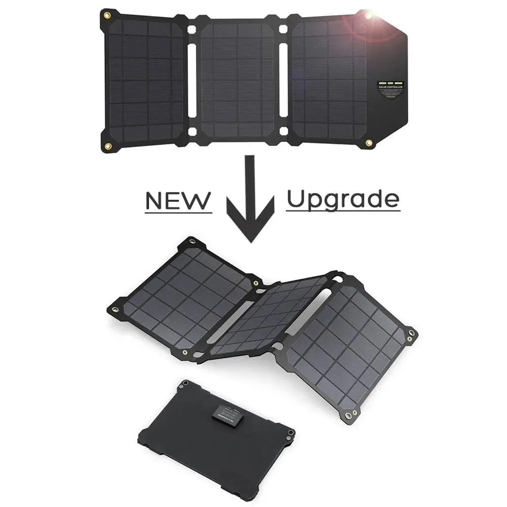 ALLPOWERS 21W Portable Camouflage Solar Charger - Foldable USB Power Bank for Outdoor Adventures