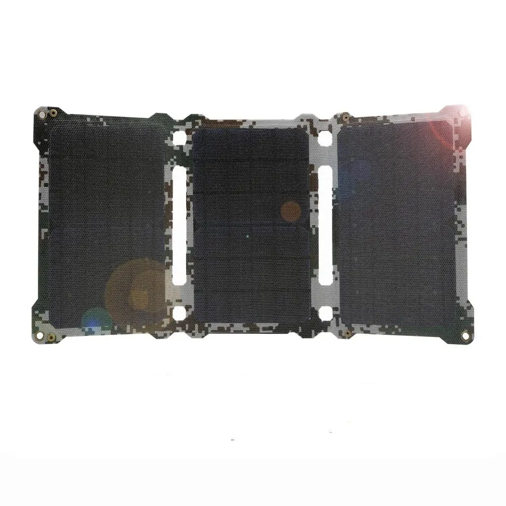 ALLPOWERS 21W Portable Camouflage Solar Charger - Foldable USB Power Bank for Outdoor Adventures