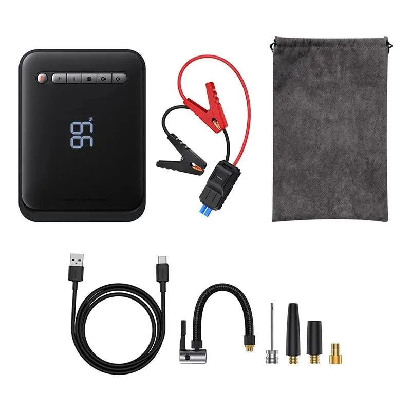 BASEUS All-in-One Car Jump Starter and Air Compressor Power Bank - 1000A Auto Booster with Smart Features