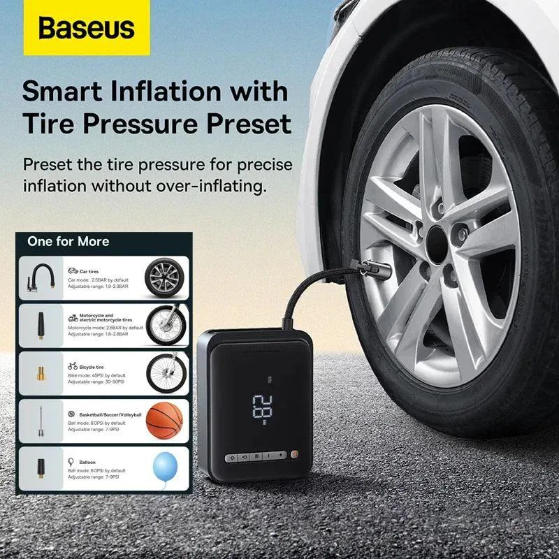 BASEUS All-in-One Car Jump Starter and Air Compressor Power Bank - 1000A Auto Booster with Smart Features