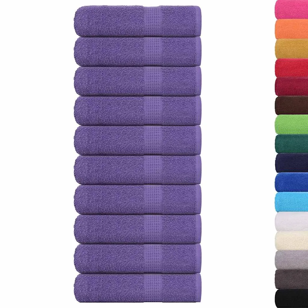 Bath Towels 10 pcs Purple 100x150 cm 360 gsm 100% Cotton