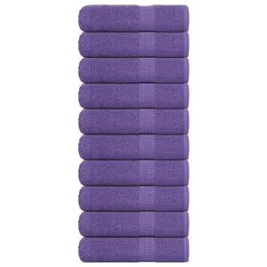 Bath Towels 10 pcs Purple 100x150 cm 360 gsm 100% Cotton