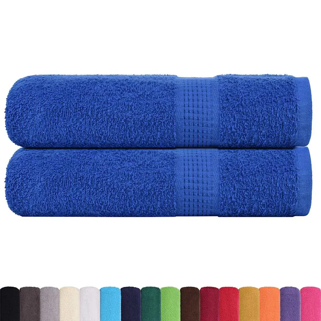 Bath Towels 2 pcs Blue 100x150 cm 360 gsm 100% Cotton