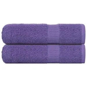 Bath Towels 2 pcs Purple 100x150 cm 360 gsm 100% Cotton