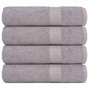 Bath Towels 4 pcs Grey 100x150 cm 360 gsm 100% Cotton