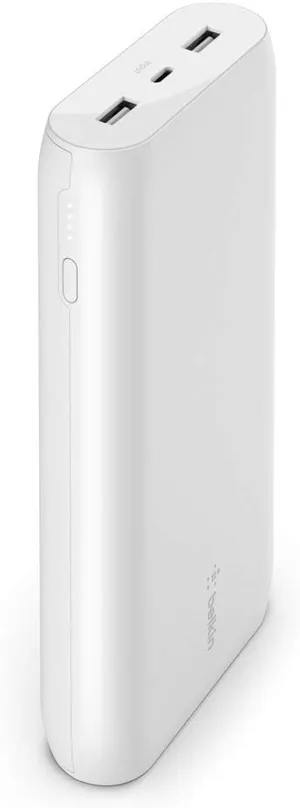 Belkin Boostcharge 20K Mah Power Bank, Portable USB-C Charger, Phone Charger Battery Pack for Iphone 14, Iphone 13, Iphone 12 W/ USB-C Cable Included - White