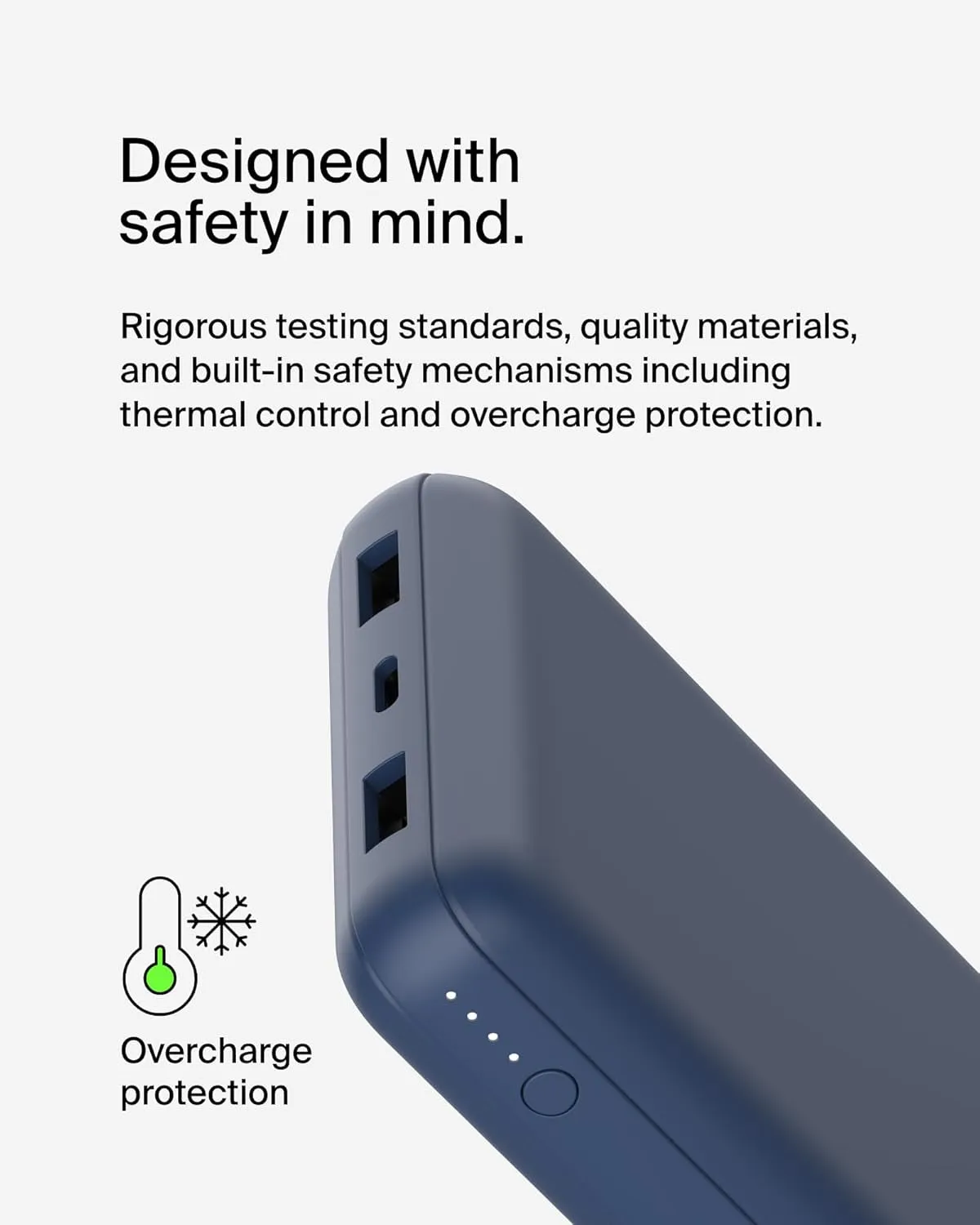 Belkin Portable Charger, USB-C Power Bank 20K W/ 1 USB-C Port and 2 USB-A Ports with USB-A to USB-C Cable for Iphone 16, 16 Plus, 16 Pro, 16 Pro Max, Samsung Galaxy S24, & More - Blue