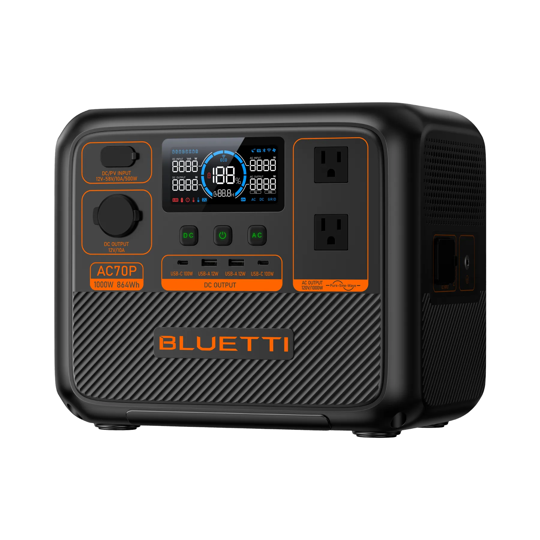 BLUETTI AC70P Portable Power Station | 1000W 864Wh