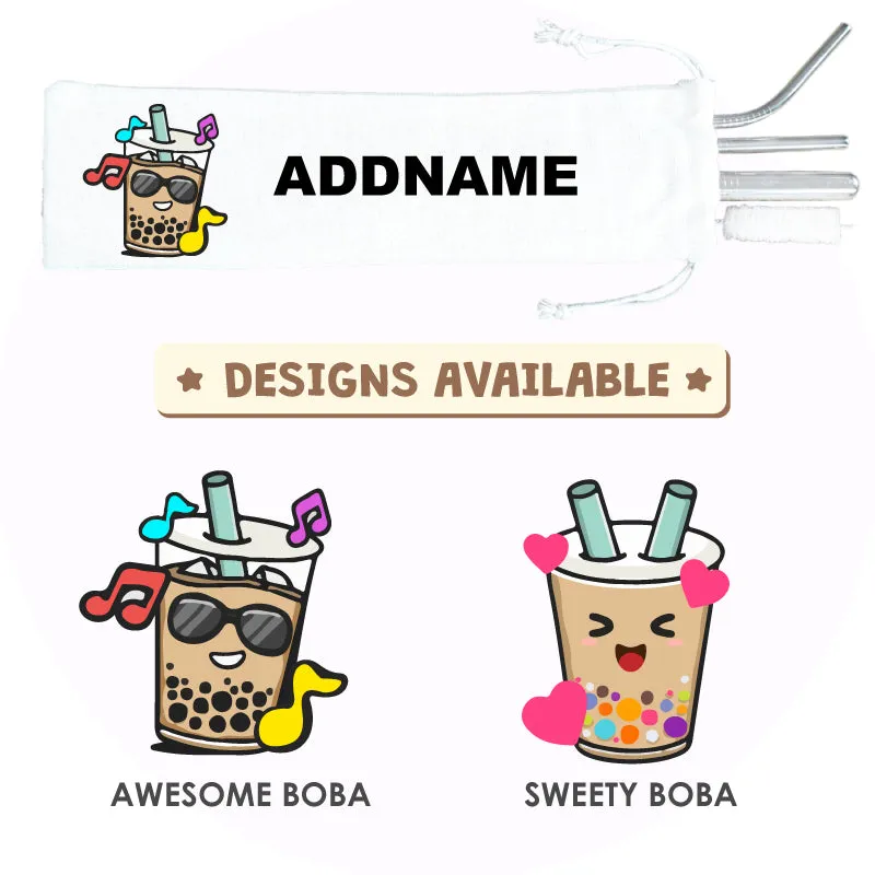 Boba & Drinks Eco-friendly Reusable Straw Set [FREE Custom Add Name]