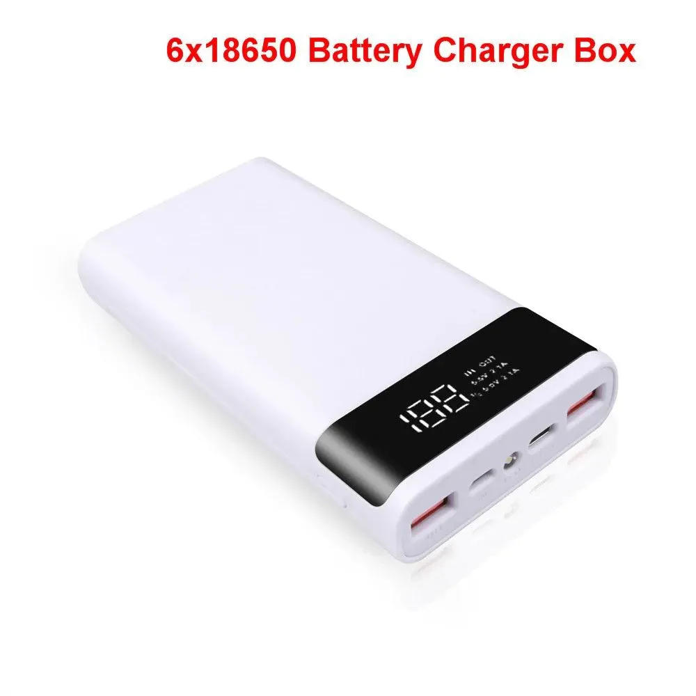 DIY Dual USB Power Bank Case with LED Display for 6 x 18650 Batteries