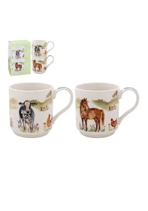 Farmyard Stacking Mugs Set Of Two