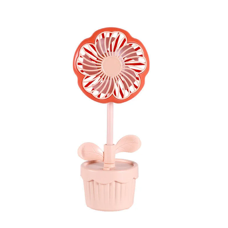 Flower Pot Design USB Rechargeable Portable Mini Hand Fan