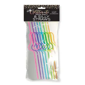 Glitterati Penis Party Silly Straws 8-Pack