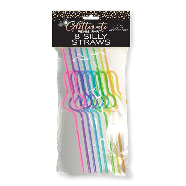 Glitterati Penis Party Silly Straws 8-Pack