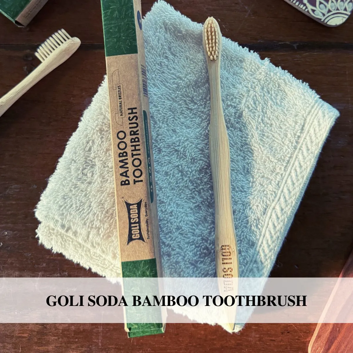 Goli Soda Natural Bamboo Toothbrush with Soft Plant Based Bristles (Pack Of 4)