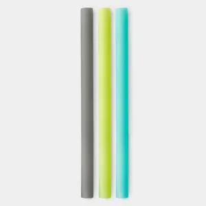 GoSili® 8.5" Wide Silicone Boba/Milkshake Straws, Eco-Friendly Reusable Soft Silicone Drinking Straws, 3pk