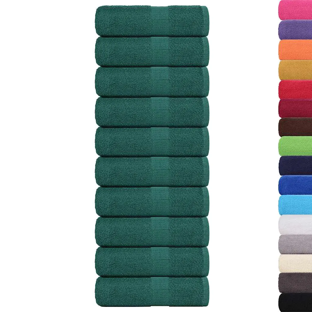 Guest Towels 10 pcs Green 30x50 cm 360 gsm 100% Cotton