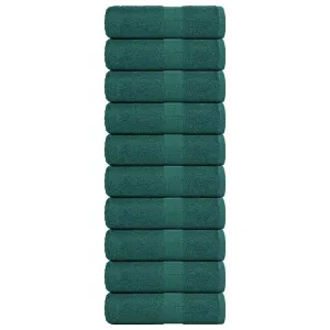 Guest Towels 10 pcs Green 30x50 cm 360 gsm 100% Cotton