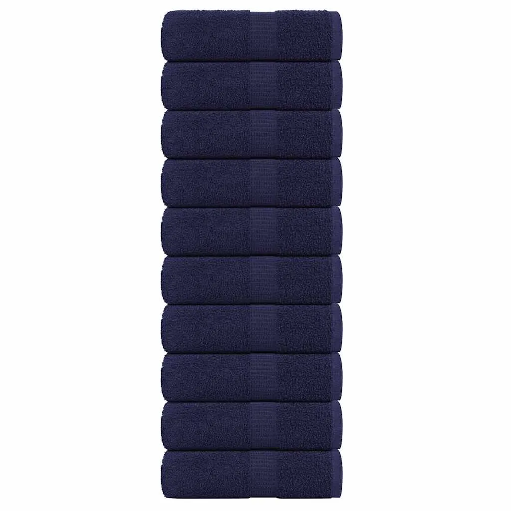 Guest Towels 10 pcs Navy Blue 30x50 cm 360 gsm 100% Cotton