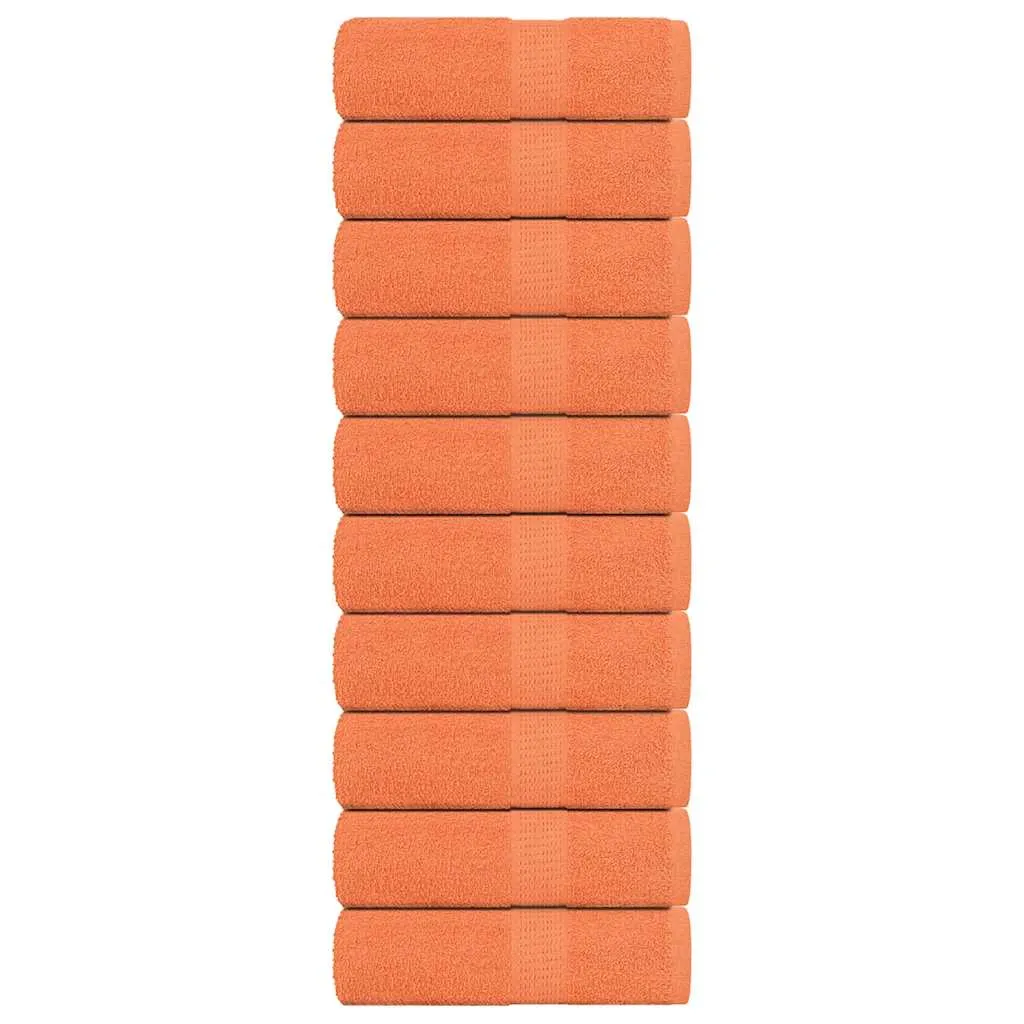 Guest Towels 10 pcs Orange 30x50 cm 360 gsm 100% Cotton