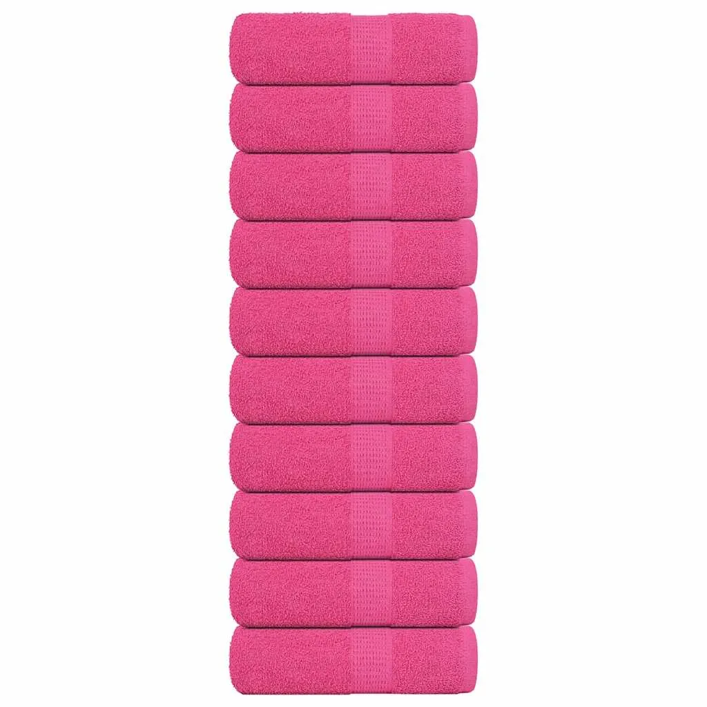 Guest Towels 10 pcs Pink 30x50 cm 360 gsm 100% Cotton