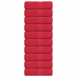 Guest Towels 10 pcs Red 30x50 cm 360 gsm 100% Cotton