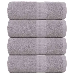 Guest Towels 4 pcs Grey 30x50 cm 360 gsm 100% Cotton