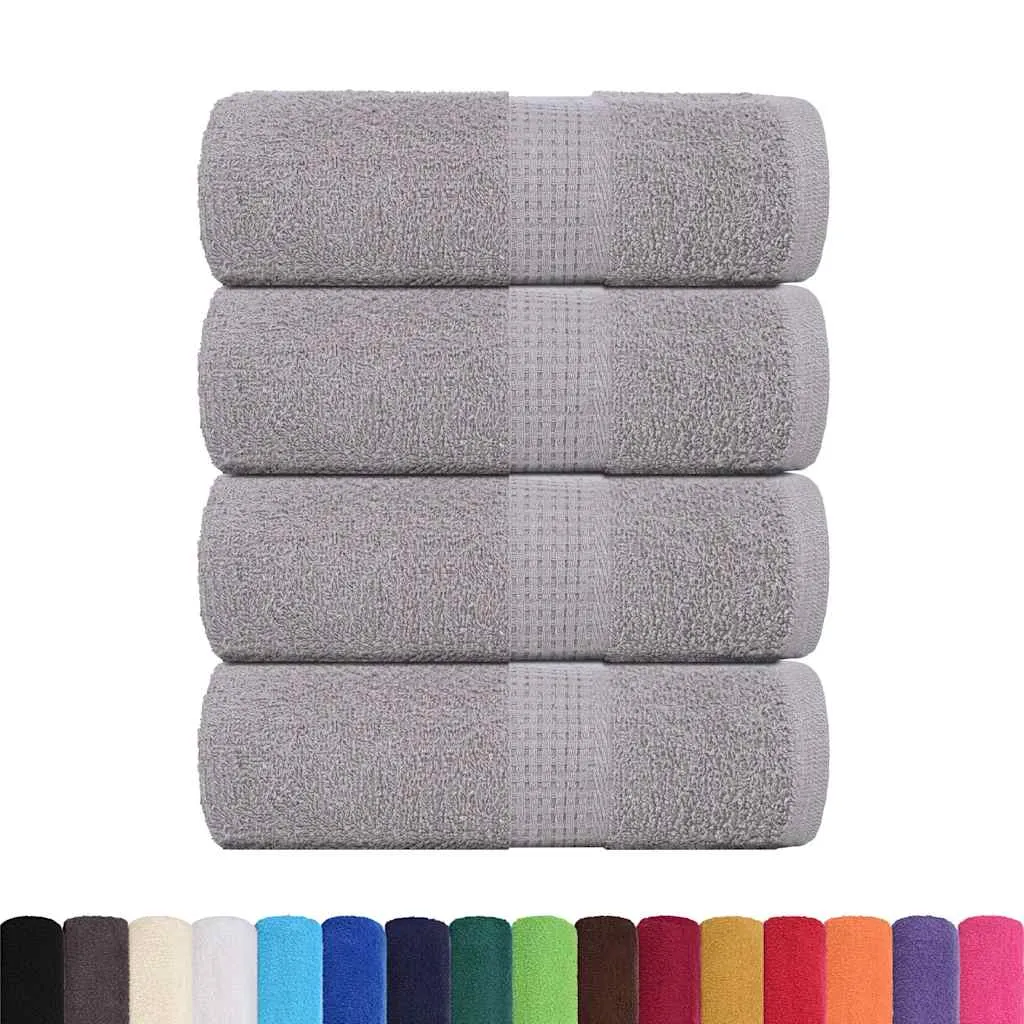 Guest Towels 4 pcs Grey 30x50 cm 360 gsm 100% Cotton