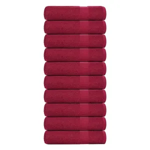 Hand Towels 10 pcs Bordeaux 50x100 cm 360 gsm 100% Cotton