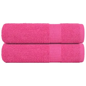 Hand Towels 2 pcs Pink 50x100 cm 360 gsm 100% Cotton