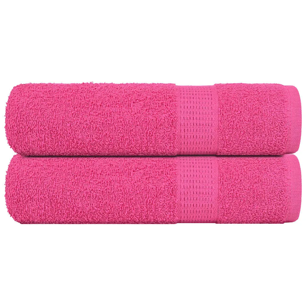 Hand Towels 2 pcs Pink 50x100 cm 360 gsm 100% Cotton