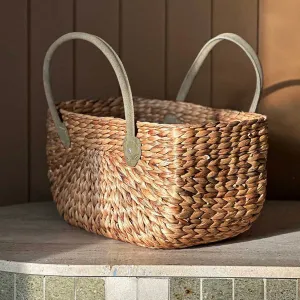 Harvest Basket Sage Suede - Large