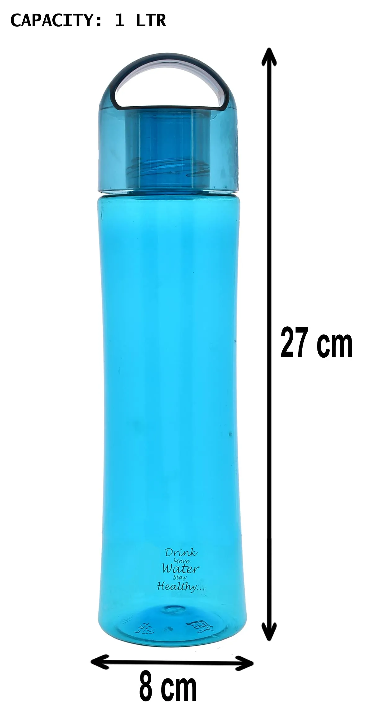 Heart Home Plastic Water Bottle- 1 Litre, Pack of 2 (Blue)