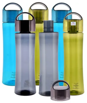 Heart Home Plastic Water Bottle- 1 Litre, Pack of 3 (Blue & Green & Grey)