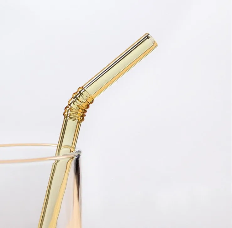 Heat-Resistant Xingke Glass Straws Creative Color High Borosilicate Drop Resistant And Durable Art Straws Juice Milk Tea Milk Bar