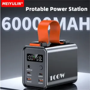 High-Capacity 60000mAh 100W Portable Power Bank with Fast Charging for Laptops and Outdoor Use