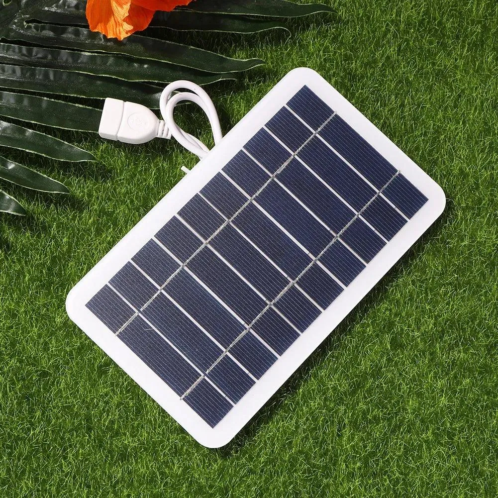 High-Efficiency 5V 400mA Waterproof Solar Panel Charger for Mobile Devices - 2W USB Power Bank Solution for Outdoor Use